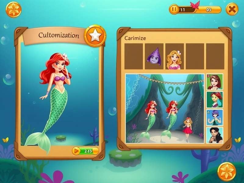 Ginger Ocean Mermaid Tales gameplay screenshot showing underwater adventure